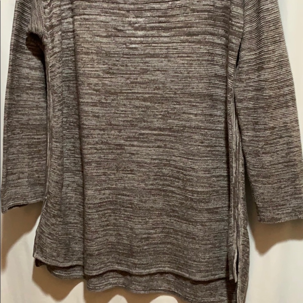 ELLEN TRACY sweater/ tunic XXL brown/ white - Picture 2 of 6